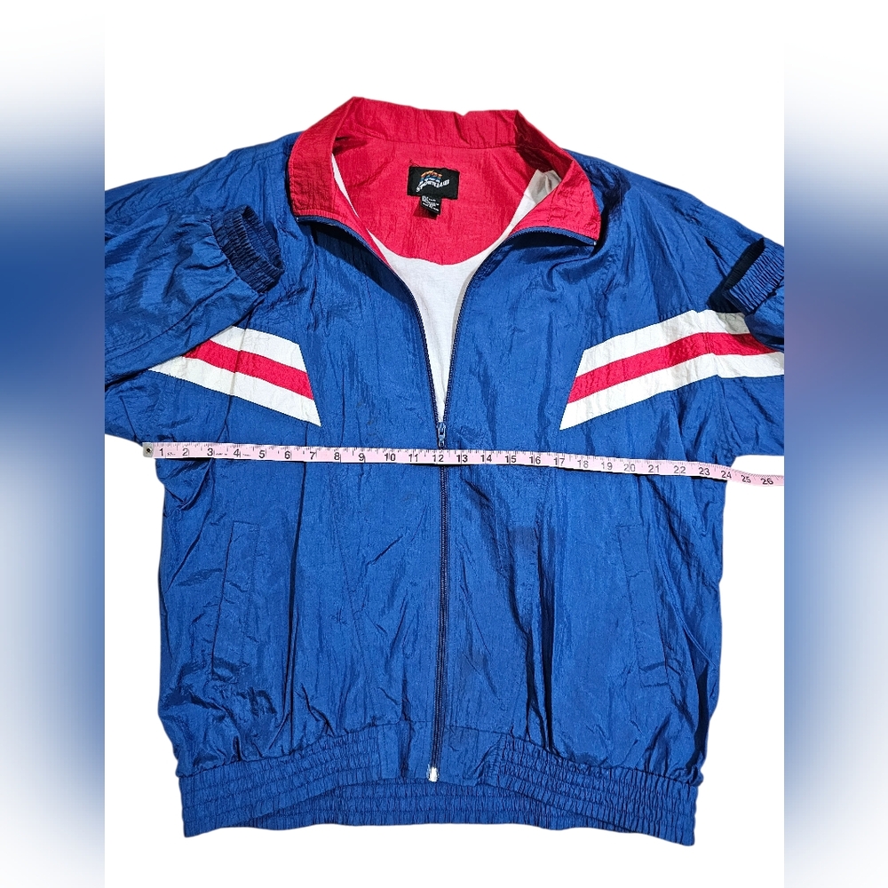 Sportclub Men L Blue Red Windbreaker Retro 90s Track Jacket Archive Outerwear - Picture 5 of 6